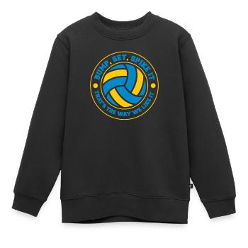 Volleyball Beachvolleyball - Kinder Premium Organic Sweatshirt - Schwarz - Vorne - AI Model Kid Female (0cm)