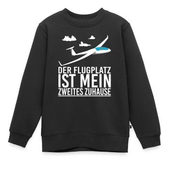 Segelflieger Segelfliegen Flugplatz - Kinder Premium Organic Sweatshirt - Schwarz - Vorne - AI Model Kid Female (0cm)