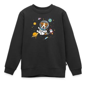 Jack Russell - Sweat Premium enfant bio - noir - Devant - AI Model Kid Female (0cm)