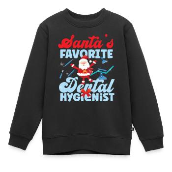Dental Hygienist Christmas Santa - Kinder Premium Organic Sweatshirt - Schwarz - Vorne - AI Model Kid Female (0cm)