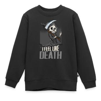 Tod Sensenmann Halloween - Kinder Premium Organic Sweatshirt - Schwarz - Vorne - AI Model Kid Female (0cm)