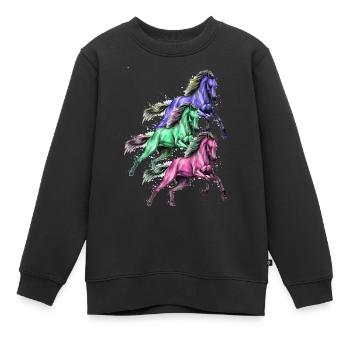 Chevaux - Sweat Premium enfant bio - noir - Devant - AI Model Kid Female (0cm)