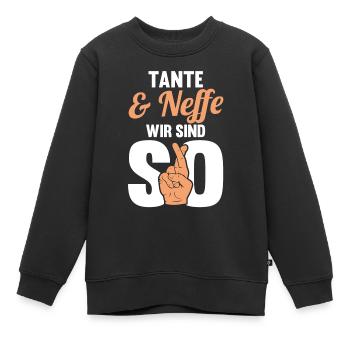 Tante und Neffe - Kinder Premium Organic Sweatshirt - Schwarz - Vorne - AI Model Kid Female (0cm)