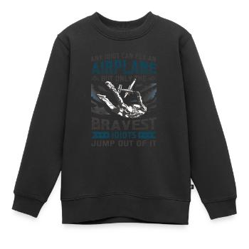 Sprung aus einem Flugzeug Skydiving - Kinder Premium Organic Sweatshirt - Schwarz - Vorne - AI Model Kid Female (0cm)
