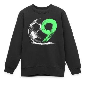 Football birthday 9 years - Kids Premium Organic Sweatshirt - black - Front - AI Model Kid Female (0cm)
