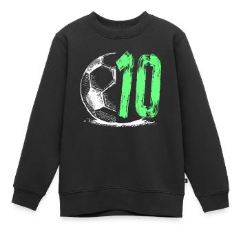 Football birthday 10 years - Kids Premium Organic Sweatshirt - black - Front - AI Model Kid Female (0cm)
