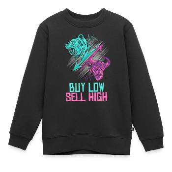 Kaufen Sie Low Sell High Trading Börse Daytrader - Kinder Premium Organic Sweatshirt - Schwarz - Vorne - AI Model Kid Female (0cm)