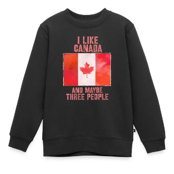 Kanada - Kinder Premium Organic Sweatshirt - Schwarz - Vorne - AI Model Kid Female (0cm)