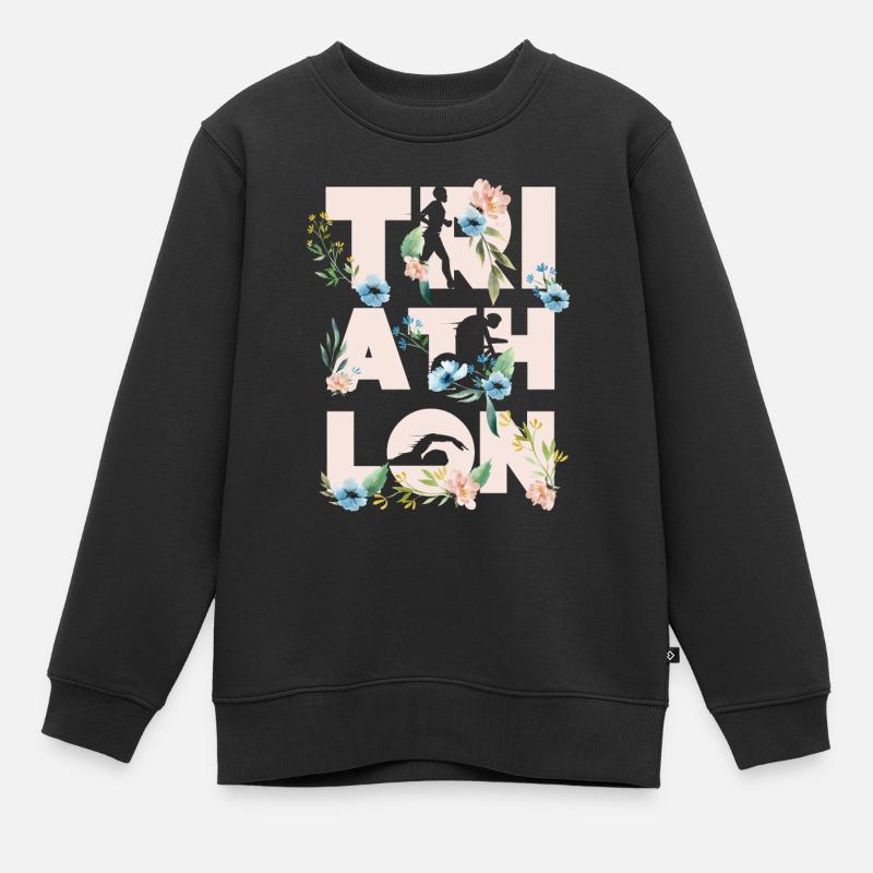 Triathlon Natation Cyclisme Course à pied - Sweat Premium enfant bio - noir