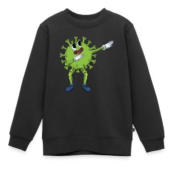 Dabbing Virus - Sweat Premium enfant bio - noir - Devant - AI Model Kid Female (0cm)