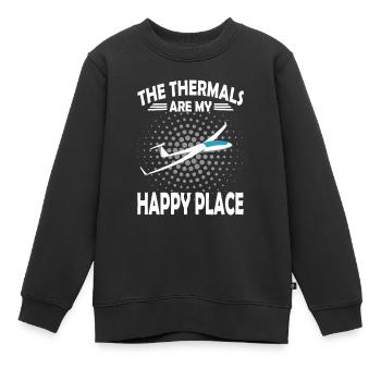 Les Thermes sont mon endroit heureux - Sweat Premium enfant bio - noir - Devant - AI Model Kid Female (0cm)