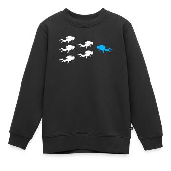 Divers swim against the tide - Kids Premium Organic Sweatshirt - black - Front - AI Model Kid Female (0cm)