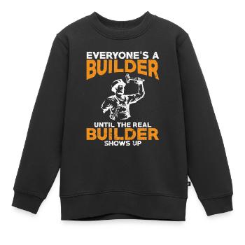 Jeder ist ein Baumeister - Builder thirt Gifts - Kinder Premium Organic Sweatshirt - Schwarz - Vorne - AI Model Kid Female (0cm)