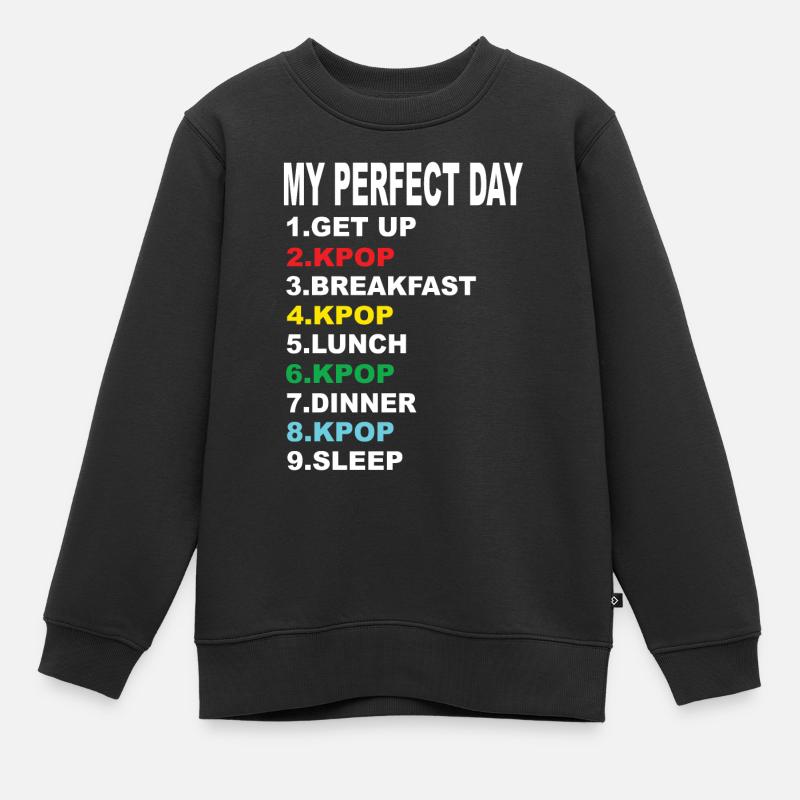 Ma journée parfaite Kpop - Sweat Premium enfant bio - noir
