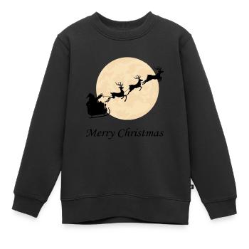 Rentierschlitten, Weihnachten, Rentiere - Kinder Premium Organic Sweatshirt - Schwarz - Vorne - AI Model Kid Female (0cm)