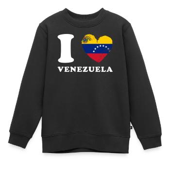 J’aime le Venezuela - Sweat Premium enfant bio - noir - Devant - AI Model Kid Female (0cm)