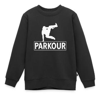 Parkour Parkourläufer Stuntman Free Runner Sport - Kinder Premium Organic Sweatshirt - Schwarz - Vorne - AI Model Kid Female (0cm)