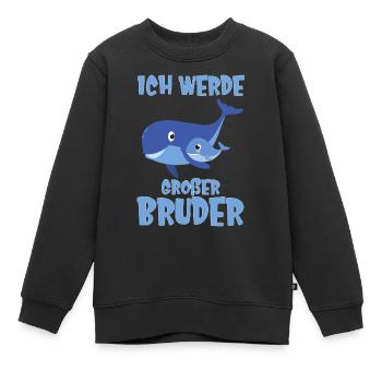 Ich werde großer Bruder Wal - Kinder Premium Organic Sweatshirt - Schwarz - Vorne - AI Model Kid Female (0cm)
