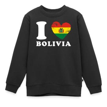 Ich liebe Bolivien - Kinder Premium Organic Sweatshirt - Schwarz - Vorne - AI Model Kid Female (0cm)