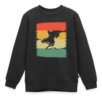 Drache Drachen - Kinder Premium Organic Sweatshirt - Schwarz - Vorne - AI Model Kid Female (0cm)