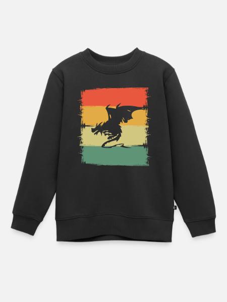 Drache Drachen - Kinder Premium Organic Sweatshirt - Schwarz
