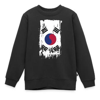 South Korea South Korea South Korea - Kinder Premium Organic Sweatshirt - Schwarz - Vorne - AI Model Kid Female (0cm)