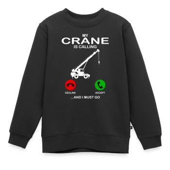 Crane - Kids Premium Organic Sweatshirt - black - Front - AI Model Kid Female (0cm)
