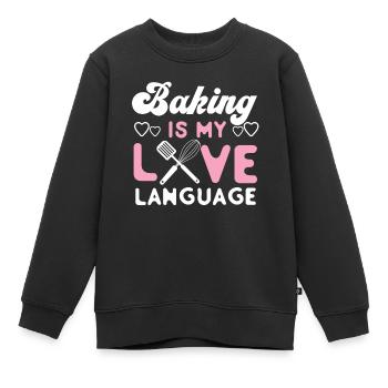 Cuisson au four La cuisson est mon amour - Sweat Premium enfant bio - noir - Devant - AI Model Kid Female (0cm)