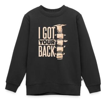 Ich habe deinen Rücken Physiotherapie - Kinder Premium Organic Sweatshirt - Schwarz - Vorne - AI Model Kid Female (0cm)