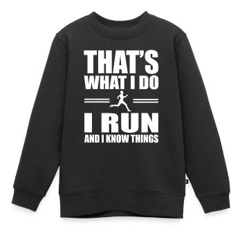 Lauf Läufer Laufen - Kinder Premium Organic Sweatshirt - Schwarz - Vorne - AI Model Kid Female (0cm)