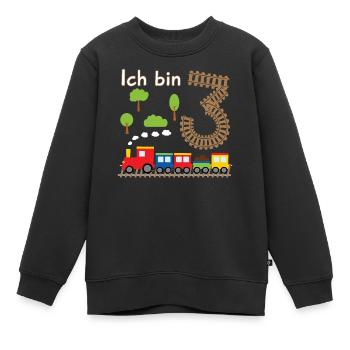 Junge Geburtstagsshirt 3 Jahre Geburtstag Zug - Kinder Premium Organic Sweatshirt - Schwarz - Vorne - AI Model Kid Female (0cm)