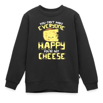 Fromage disant cadeau, amateur de fromage, amateur de fromage, fromage - Sweat Premium enfant bio - noir - Devant - AI Model Kid Female (0cm)