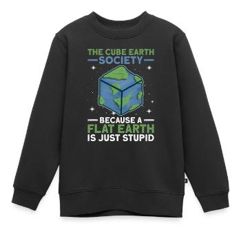 The Cube Earth Society - Planète Terre Espace - Sweat Premium enfant bio - noir - Devant - AI Model Kid Female (0cm)