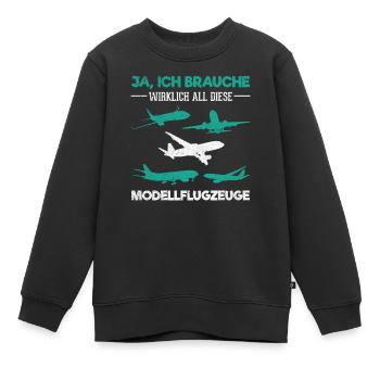 Modellbau Modellflugzeug - Kinder Premium Organic Sweatshirt - Schwarz - Vorne - AI Model Kid Female (0cm)