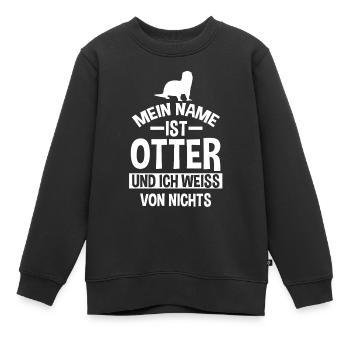 Mein Name ist Otter - Kinder Premium Organic Sweatshirt - Schwarz - Vorne - AI Model Kid Female (0cm)