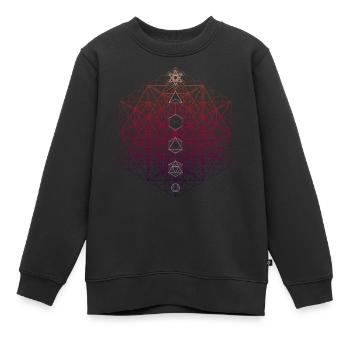 64 Tétraèdre Métatrons Cube Sacré Géo - Sweat Premium enfant bio - noir - Devant - AI Model Kid Female (0cm)