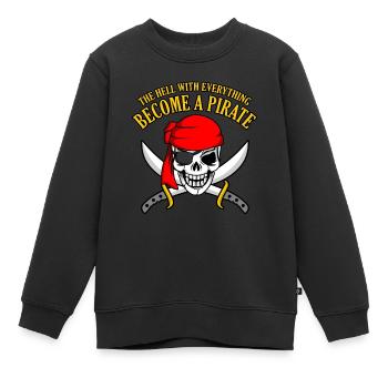 Pirat - Kinder Premium Organic Sweatshirt - Schwarz - Vorne - AI Model Kid Female (0cm)