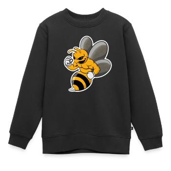 conception cool de guêpe - Sweat Premium enfant bio - noir - Devant - AI Model Kid Female (0cm)