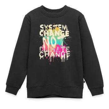 Changement de système - pas changement climatique - Sweat Premium enfant bio - noir - Devant - AI Model Kid Female (0cm)
