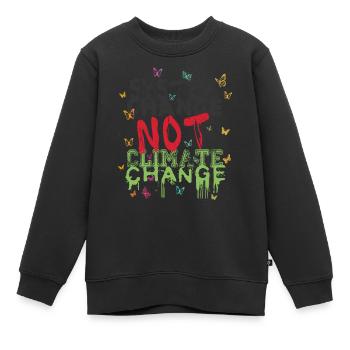 Changement de système - pas changement climatique - Sweat Premium enfant bio - noir - Devant - AI Model Kid Female (0cm)