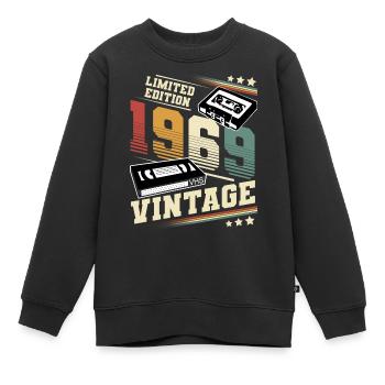 1969 Geburtsjahr Baujahr Geburtstag Vintage - Kinder Premium Organic Sweatshirt - Schwarz - Vorne - AI Model Kid Female (0cm)