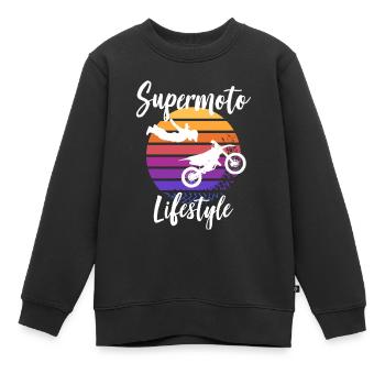 Motorrad Supermoto Biker Lifestyle - Kinder Premium Organic Sweatshirt - Schwarz - Vorne - AI Model Kid Female (0cm)