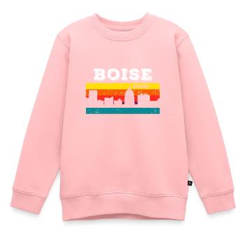 Boise Idaho - Sweat Premium enfant bio - rose - Devant - AI Model Kid Female (0cm)