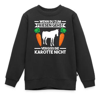 Pferd Friese Pferde Reiten - Kinder Premium Organic Sweatshirt - Schwarz - Vorne - AI Model Kid Female (0cm)