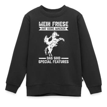 Pferd Reitstall Reiten Pferde Friese - Kinder Premium Organic Sweatshirt - Schwarz - Vorne - AI Model Kid Female (0cm)