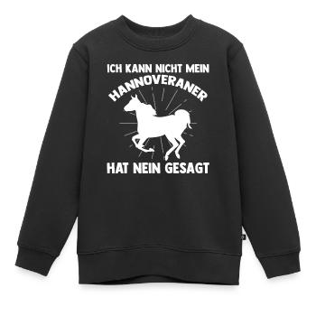 Reitstall Reiten Pferd Hannoveraner - Kinder Premium Organic Sweatshirt - Schwarz - Vorne - AI Model Kid Female (0cm)