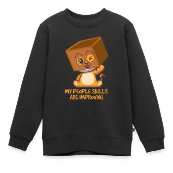 Tiger - Kinder Premium Organic Sweatshirt - Schwarz - Vorne - AI Model Kid Female (0cm)