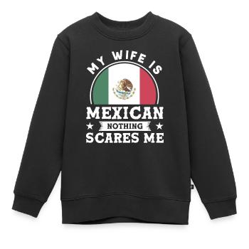 Mexikanische Flagge Mexikanisch Stolzer Mexikaner - Kinder Premium Organic Sweatshirt - Schwarz - Vorne - AI Model Kid Female (0cm)