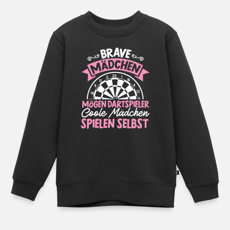 Darts Dartboard Dartpfeile Dart Geschenk Frauen - Kinder Premium Organic Sweatshirt - Schwarz