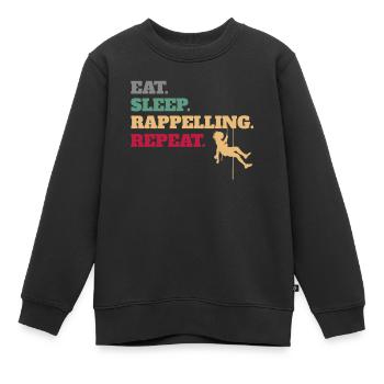 Manger dormir En rappel Répéter - Sweat Premium enfant bio - noir - Devant - AI Model Kid Female (0cm)